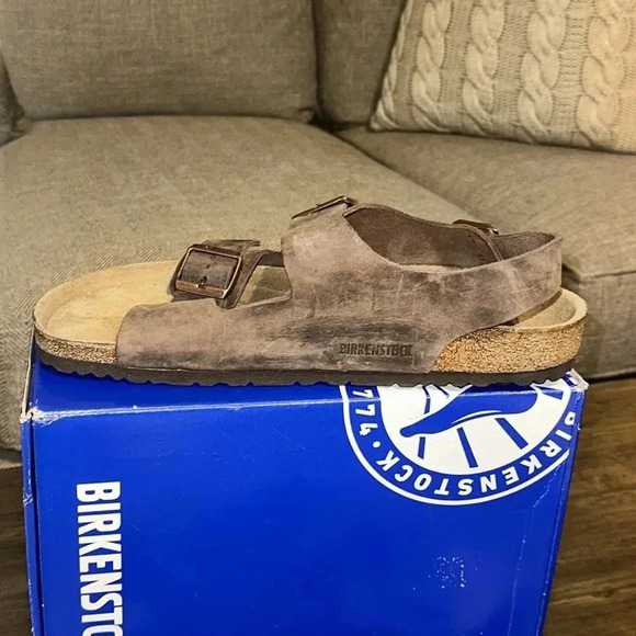 Birkenstock Milano Sandal Brown Double Strap/Back Strap Leather Shoe M12 (45) main image 13